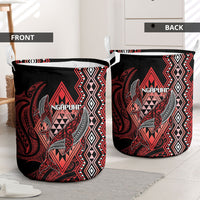 Aotearoa Iwi Ngapuhi Laundry Basket NZ Maori Humpback Whale Taniko Motifs