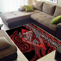 Aotearoa Iwi Ngapuhi Area Rug NZ Maori Humpback Whale Taniko Motifs