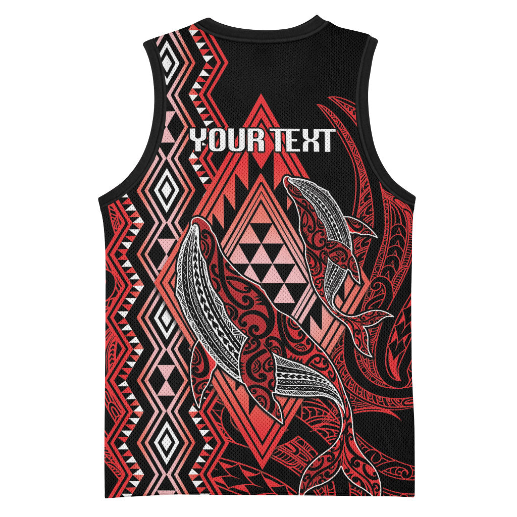 Aotearoa Iwi Ngapuhi Personalised Basketball Jersey NZ Maori Humpback Whale Taniko Motifs