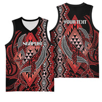 Aotearoa Iwi Ngapuhi Personalised Basketball Jersey NZ Maori Humpback Whale Taniko Motifs