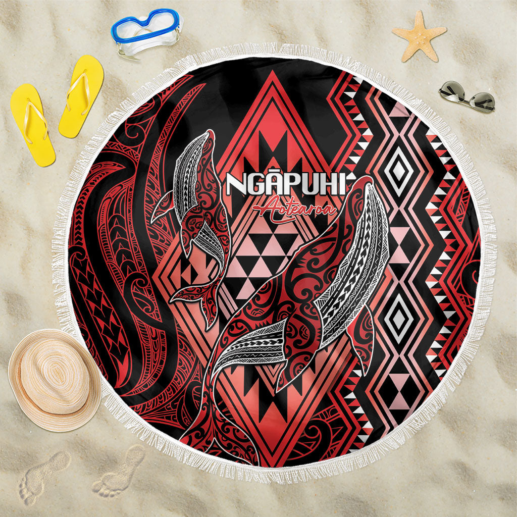 Aotearoa Iwi Ngapuhi Beach Blanket NZ Maori Humpback Whale Taniko Motifs
