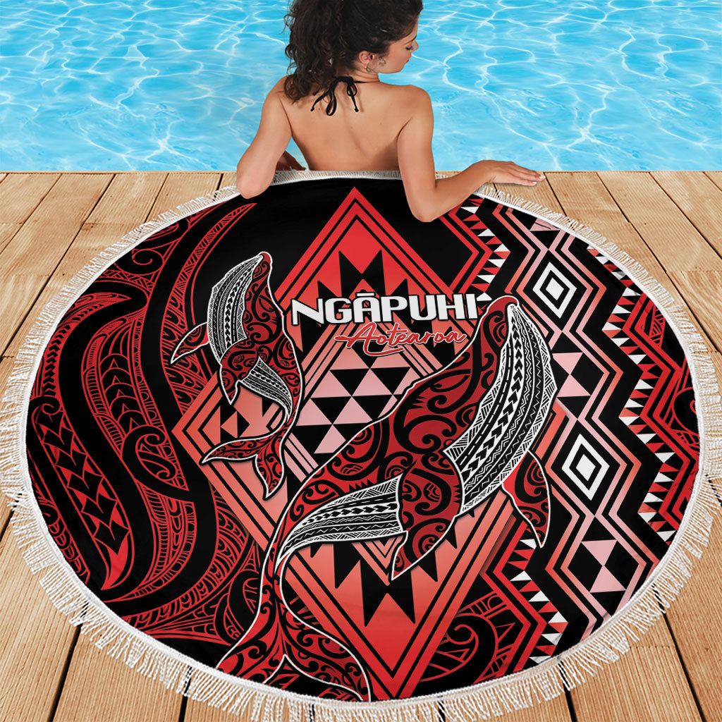 Aotearoa Iwi Ngapuhi Beach Blanket NZ Maori Humpback Whale Taniko Motifs