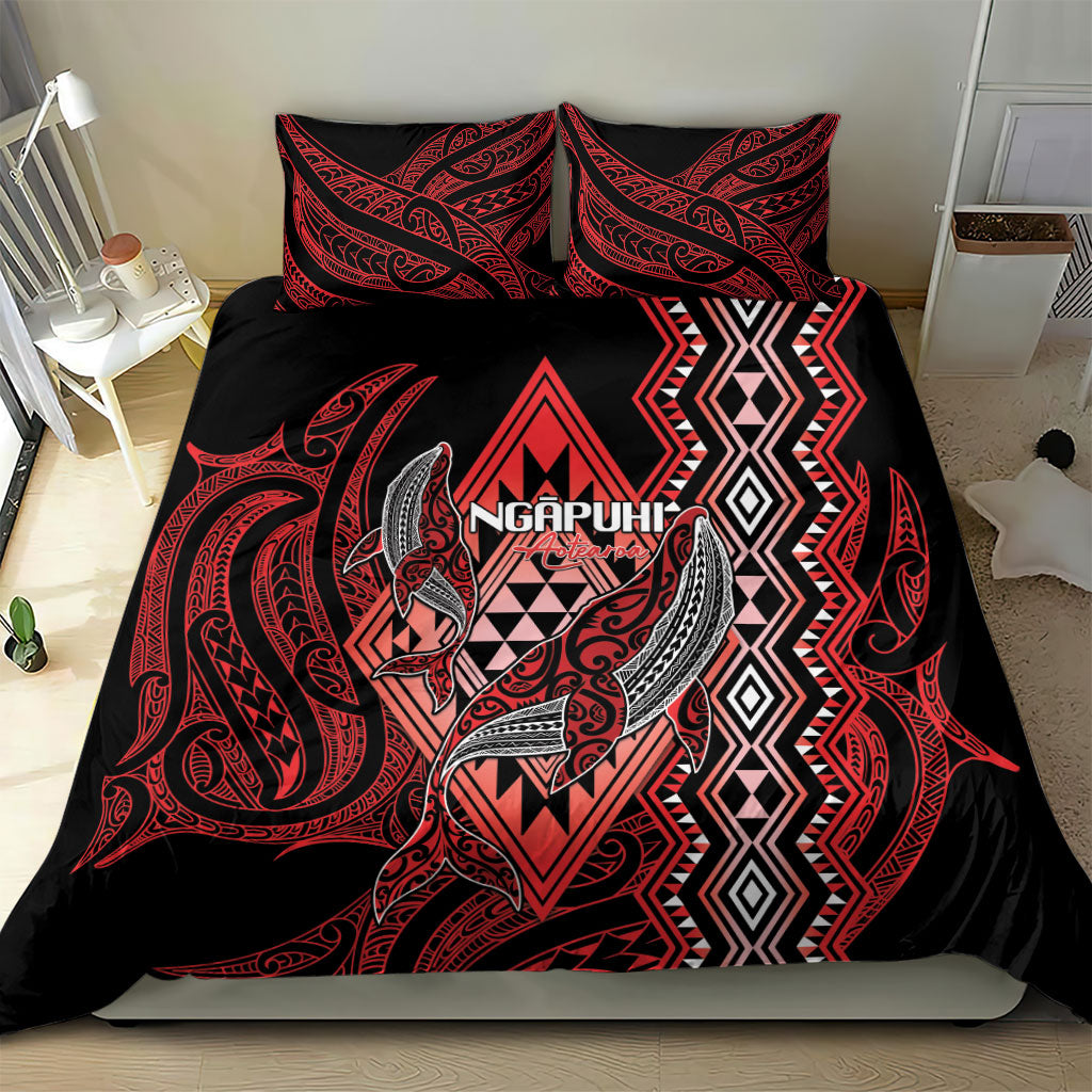 Aotearoa Iwi Ngapuhi Bedding Set NZ Maori Humpback Whale Taniko Motifs