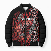 Aotearoa Iwi Ngapuhi Personalised Bomber Puffer Jacket NZ Maori Humpback Whale Taniko Motifs