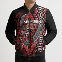 Aotearoa Iwi Ngapuhi Personalised Bomber Puffer Jacket NZ Maori Humpback Whale Taniko Motifs