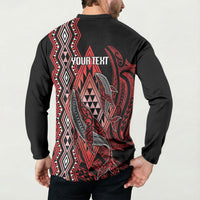 Aotearoa Iwi Ngapuhi Personalised Button Sweatshirt NZ Maori Humpback Whale Taniko Motifs