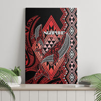Aotearoa Iwi Ngapuhi Canvas Wall Art NZ Maori Humpback Whale Taniko Motifs