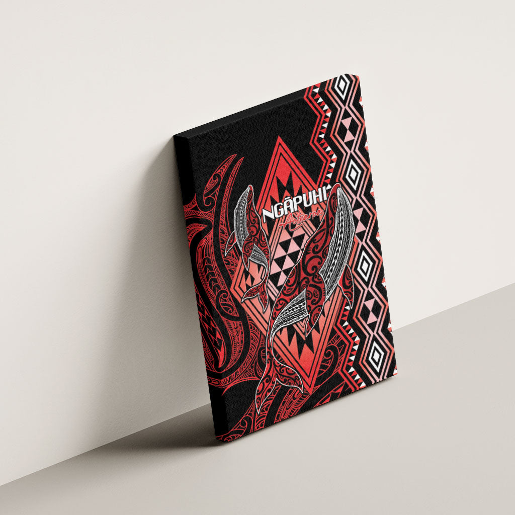 Aotearoa Iwi Ngapuhi Canvas Wall Art NZ Maori Humpback Whale Taniko Motifs