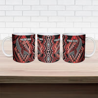 Aotearoa Iwi Ngapuhi Personalised Ceramic Mug NZ Maori Humpback Whale Taniko Motifs