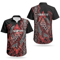 Aotearoa Iwi Ngapuhi Personalised Couples Matching Off Shoulder Maxi Dress and Hawaiian Shirt NZ Maori Humpback Whale Taniko Motifs