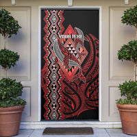 Aotearoa Iwi Ngapuhi Personalised Door Cover NZ Maori Humpback Whale Taniko Motifs