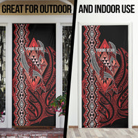 Aotearoa Iwi Ngapuhi Personalised Door Cover NZ Maori Humpback Whale Taniko Motifs