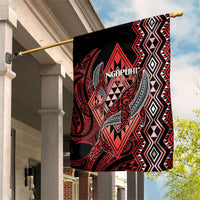 Aotearoa Iwi Ngapuhi Garden Flag NZ Maori Humpback Whale Taniko Motifs
