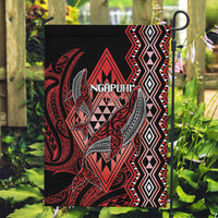Aotearoa Iwi Ngapuhi Garden Flag NZ Maori Humpback Whale Taniko Motifs