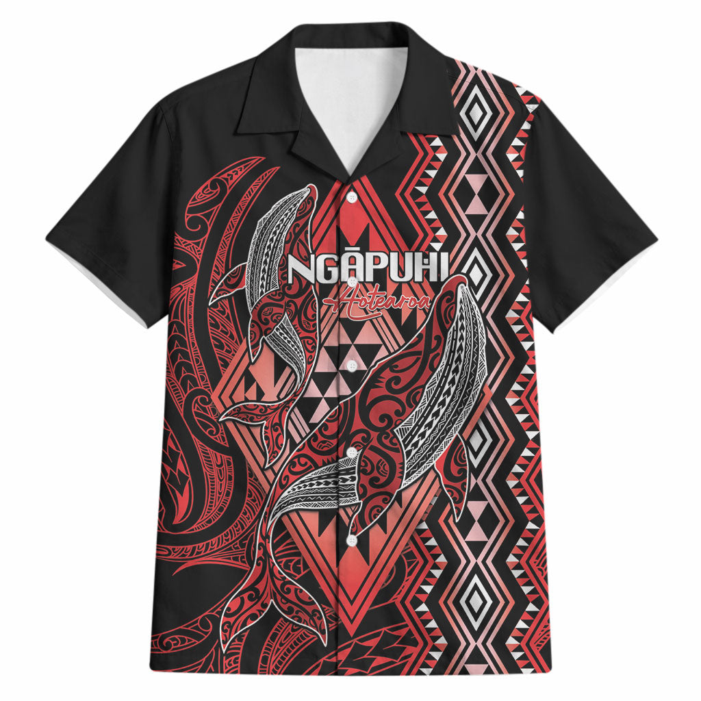 Aotearoa Iwi Ngapuhi Personalised Hawaiian Shirt NZ Maori Humpback Whale Taniko Motifs