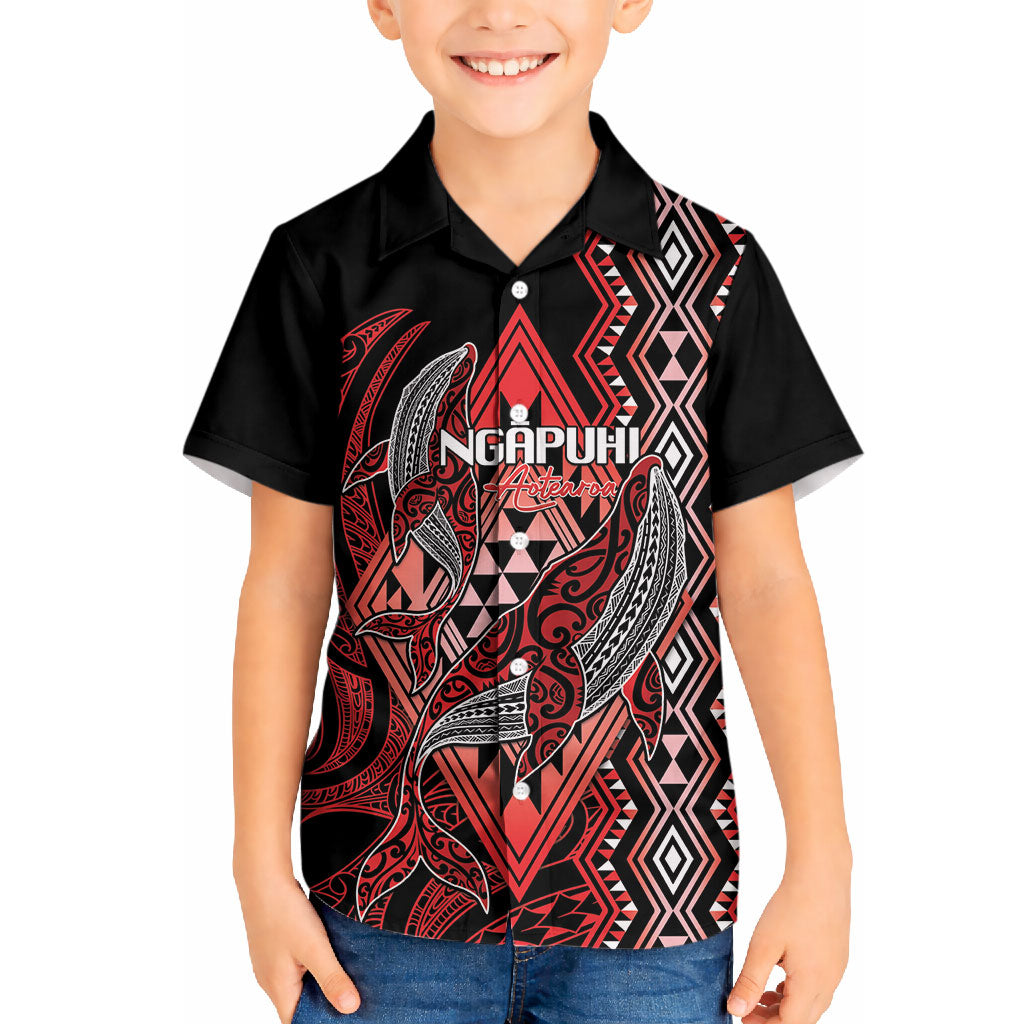 Aotearoa Iwi Ngapuhi Personalised Hawaiian Shirt NZ Maori Humpback Whale Taniko Motifs