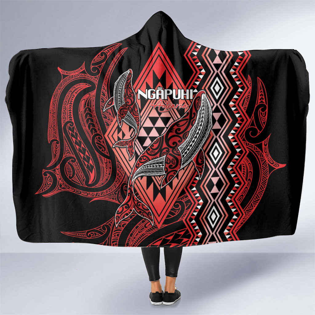Aotearoa Iwi Ngapuhi Hooded Blanket NZ Maori Humpback Whale Taniko Motifs