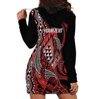 Aotearoa Iwi Ngapuhi Personalised Hoodie Dress NZ Maori Humpback Whale Taniko Motifs