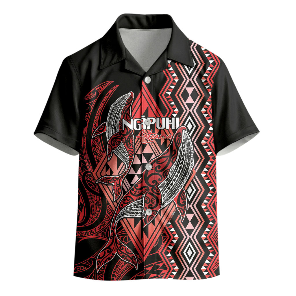Aotearoa Iwi Ngapuhi Personalised Kid Hawaiian Shirt NZ Maori Humpback Whale Taniko Motifs