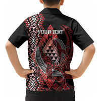 Aotearoa Iwi Ngapuhi Personalised Kid Hawaiian Shirt NZ Maori Humpback Whale Taniko Motifs