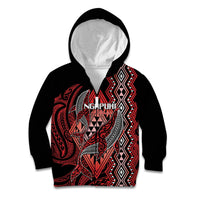 Aotearoa Iwi Ngapuhi Personalised Kid Hoodie NZ Maori Humpback Whale Taniko Motifs