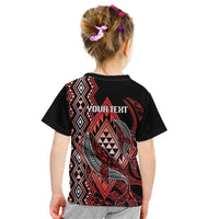 Aotearoa Iwi Ngapuhi Personalised Kid T Shirt NZ Maori Humpback Whale Taniko Motifs