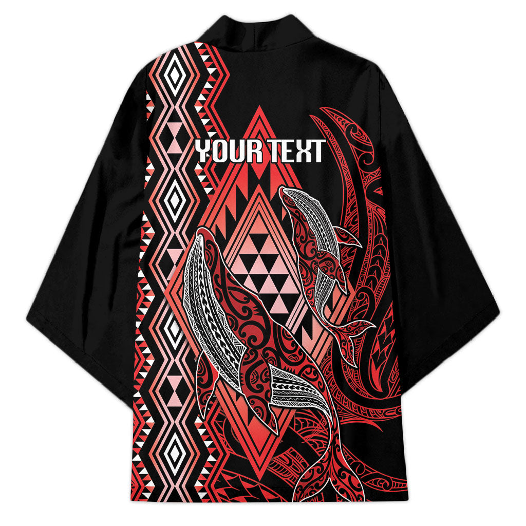 Aotearoa Iwi Ngapuhi Personalised Kimono NZ Maori Humpback Whale Taniko Motifs
