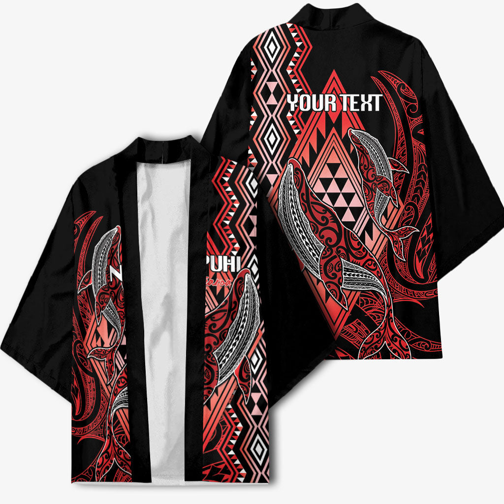 Aotearoa Iwi Ngapuhi Personalised Kimono NZ Maori Humpback Whale Taniko Motifs