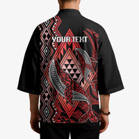 Aotearoa Iwi Ngapuhi Personalised Kimono NZ Maori Humpback Whale Taniko Motifs
