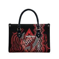 Aotearoa Iwi Ngapuhi Leather Bag NZ Maori Humpback Whale Taniko Motifs