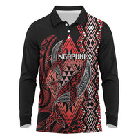 Aotearoa Iwi Ngapuhi Personalised Long Sleeve Polo Shirt NZ Maori Humpback Whale Taniko Motifs