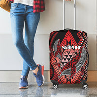 Aotearoa Iwi Ngapuhi Luggage Cover NZ Maori Humpback Whale Taniko Motifs