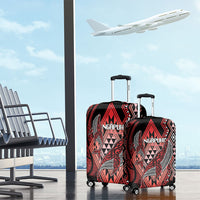 Aotearoa Iwi Ngapuhi Luggage Cover NZ Maori Humpback Whale Taniko Motifs