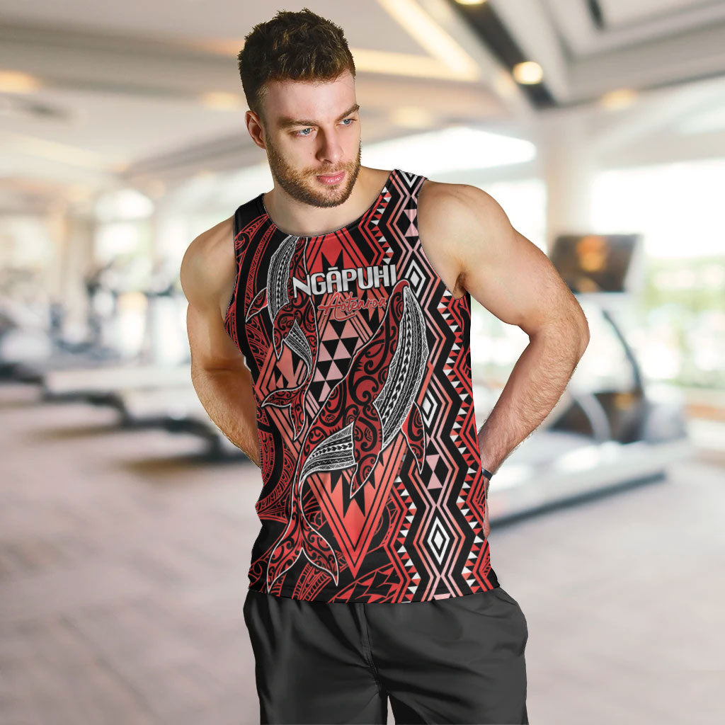 Aotearoa Iwi Ngapuhi Personalised Men Tank Top NZ Maori Humpback Whale Taniko Motifs