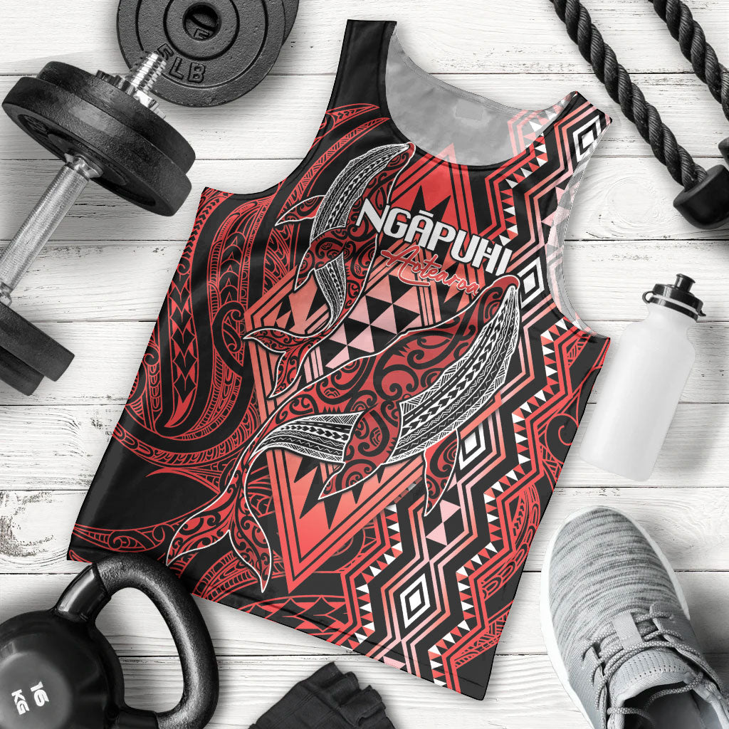 Aotearoa Iwi Ngapuhi Personalised Men Tank Top NZ Maori Humpback Whale Taniko Motifs