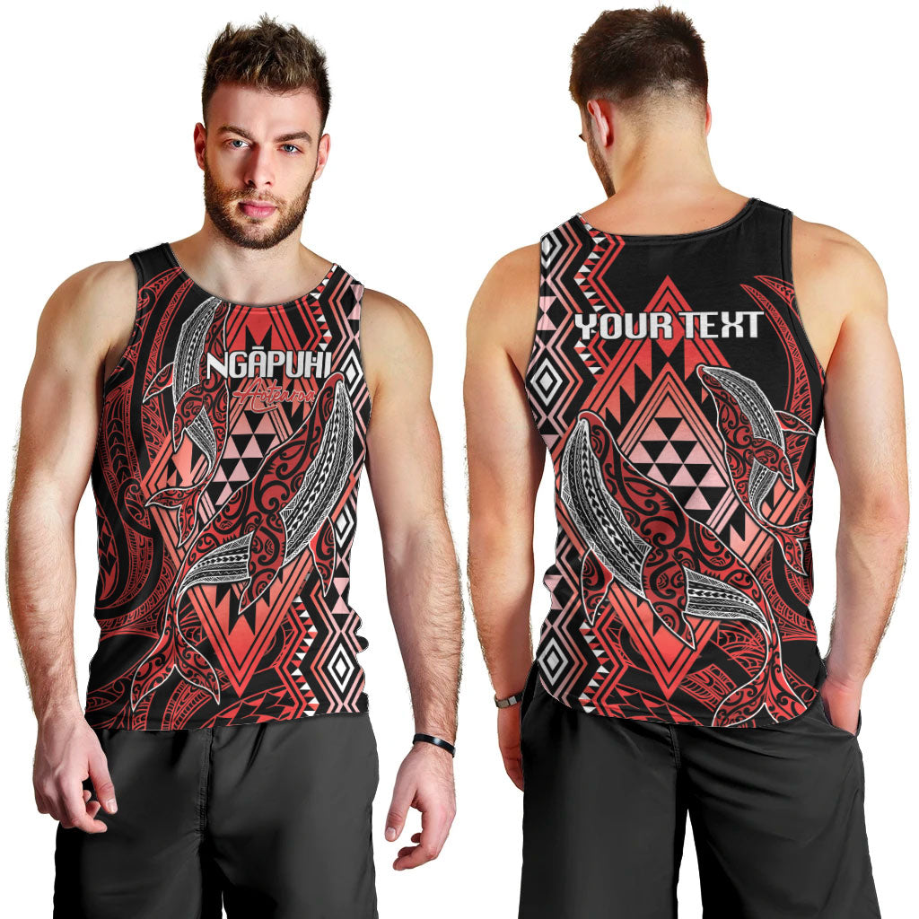 Aotearoa Iwi Ngapuhi Personalised Men Tank Top NZ Maori Humpback Whale Taniko Motifs