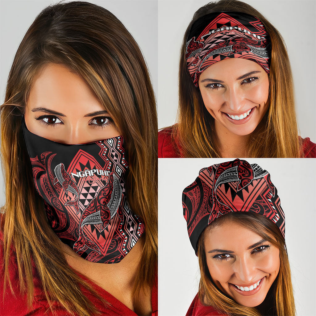 Aotearoa Iwi Ngapuhi Neck Gaiter NZ Maori Humpback Whale Taniko Motifs