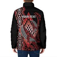 Aotearoa Iwi Ngapuhi Personalised Padded Jacket NZ Maori Humpback Whale Taniko Motifs