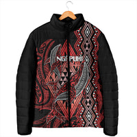 Aotearoa Iwi Ngapuhi Personalised Padded Jacket NZ Maori Humpback Whale Taniko Motifs