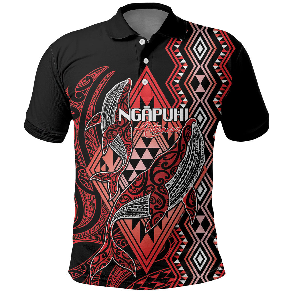 Aotearoa Iwi Ngapuhi Personalised Polo Shirt NZ Maori Humpback Whale Taniko Motifs