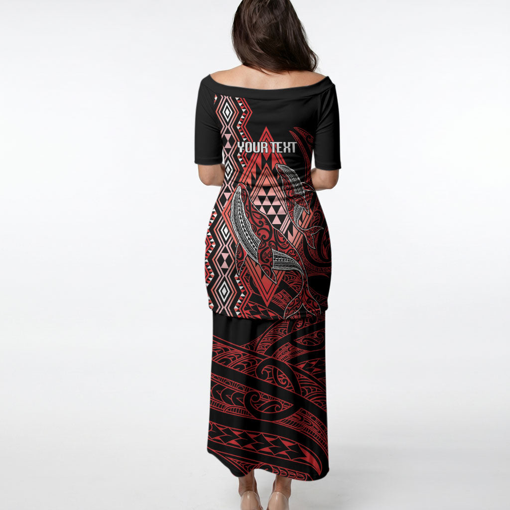 Aotearoa Iwi Ngapuhi Personalised Puletasi NZ Maori Humpback Whale Taniko Motifs