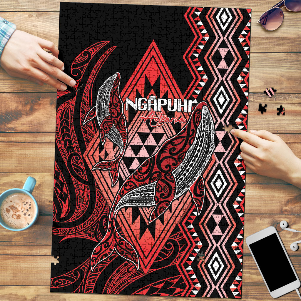 Aotearoa Iwi Ngapuhi Puzzle NZ Maori Humpback Whale Taniko Motifs