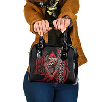 Aotearoa Iwi Ngapuhi Shoulder Handbag NZ Maori Humpback Whale Taniko Motifs