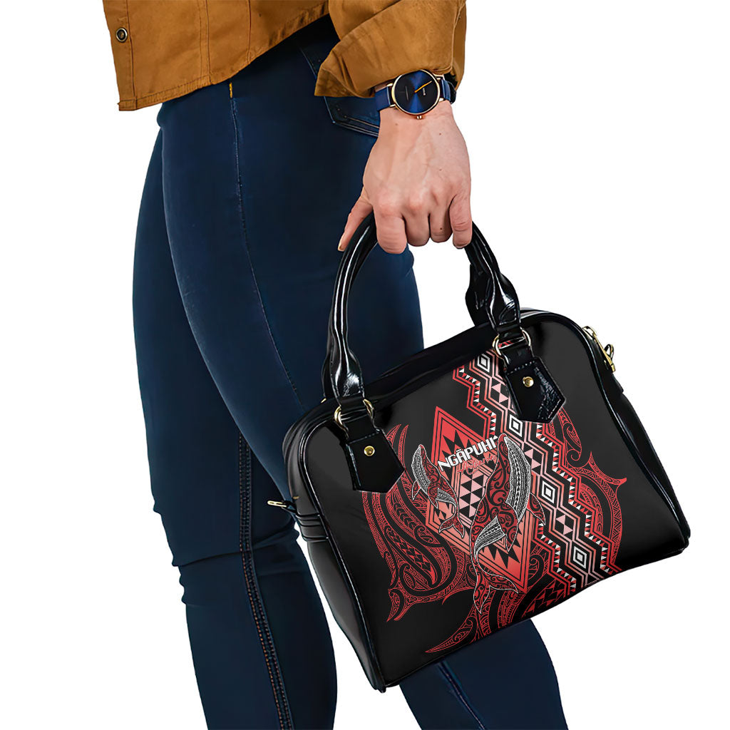 Aotearoa Iwi Ngapuhi Shoulder Handbag NZ Maori Humpback Whale Taniko Motifs