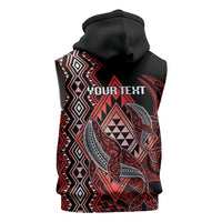 Aotearoa Iwi Ngapuhi Personalised Sleeveless Hoodie NZ Maori Humpback Whale Taniko Motifs