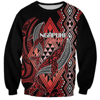 Aotearoa Iwi Ngapuhi Personalised Sweatshirt NZ Maori Humpback Whale Taniko Motifs