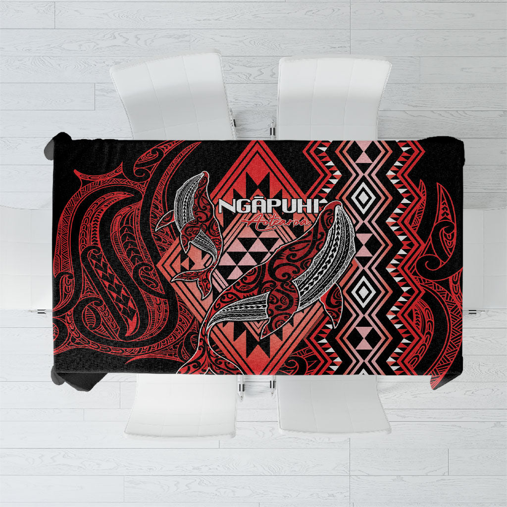 Aotearoa Iwi Ngapuhi Tablecloth NZ Maori Humpback Whale Taniko Motifs