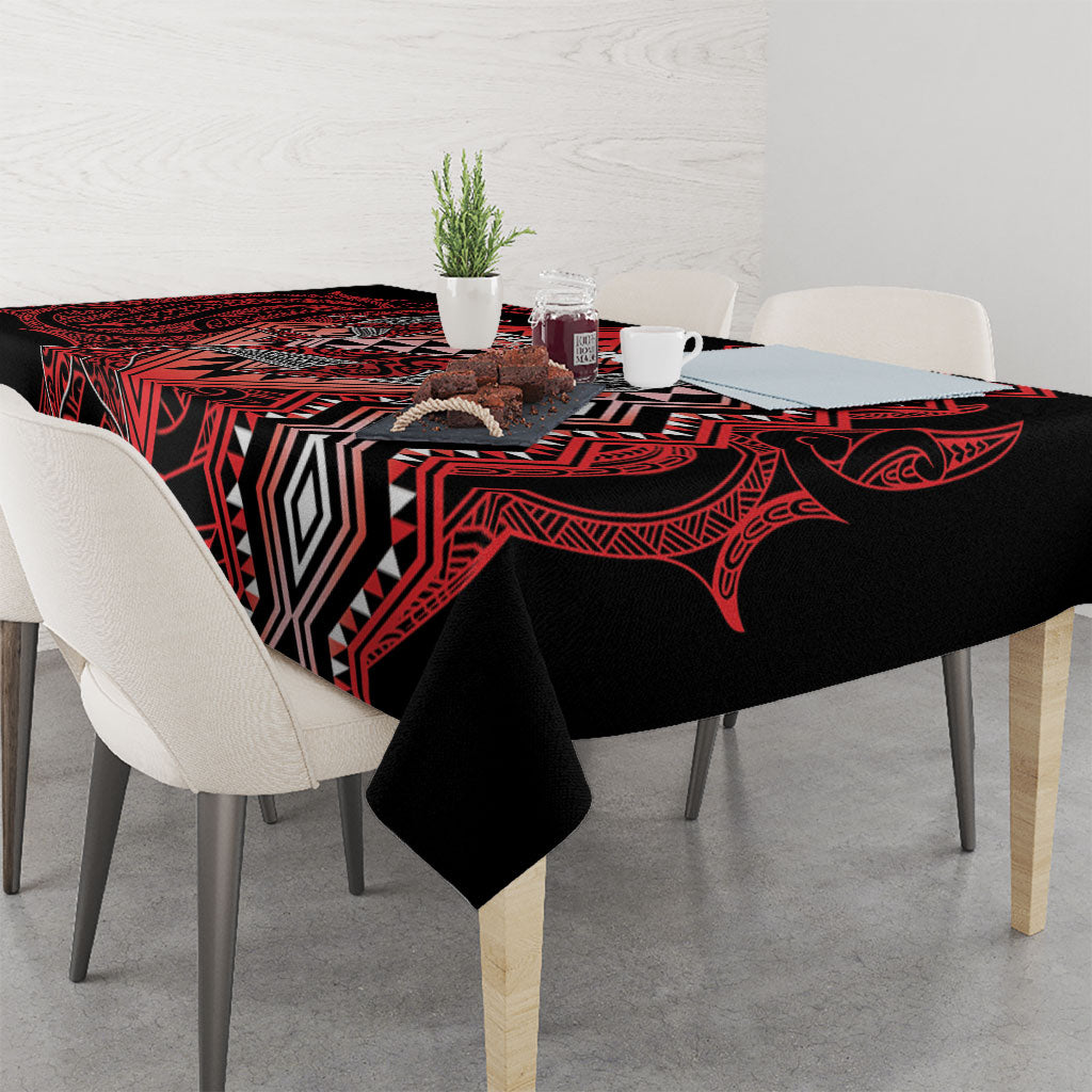 Aotearoa Iwi Ngapuhi Tablecloth NZ Maori Humpback Whale Taniko Motifs