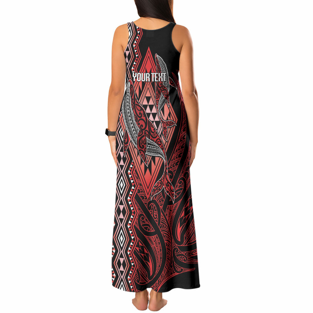 Aotearoa Iwi Ngapuhi Personalised Tank Maxi Dress NZ Maori Humpback Whale Taniko Motifs