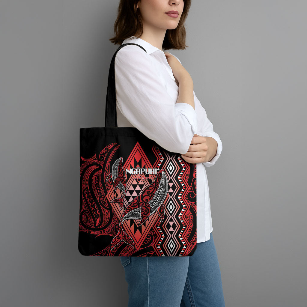 Aotearoa Iwi Ngapuhi Tote Bag NZ Maori Humpback Whale Taniko Motifs